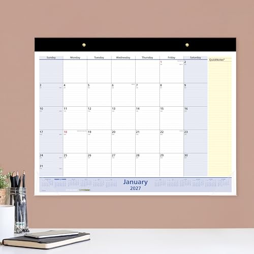 Image of AT-A-GLANCE 2027 Desk Pad Calendar, Monthly Desk Wall Planner, 13-Month Jan-Jan, 21.75 inch x 17 inch, QuickNotes (SK7000027)