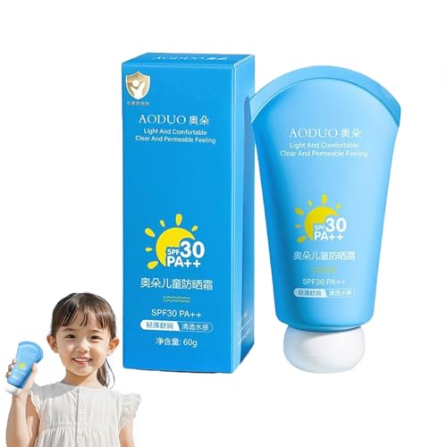 Crema solare per bambini e bambini, protezione solare sensibile per viso e corpo, protezione UVA e UVB, impermeabile, protezione solare estiva, protezione solare per esterni e spiaggia, SPF40+, 60 g