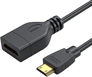 YSJJZRL 15CM 90 Degree Mini HDMI Male to HDMI Female Cable Mini HDMI to HDMI Adapter Cable Support 4K 1080p (Straight-Mini HDMI)