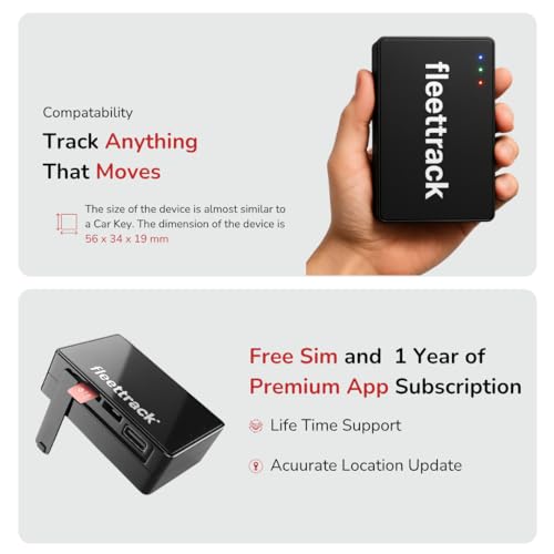 Image of Fleettrack Ultra Wireless GPS Tracker (with 12-Months 4G SIM) | 10000mAh Battery | Strong Magnetic Mount | Real-Time GPS Tracking for Bikes, Cars, Luggage & Valuables | Voice Monitoring Support