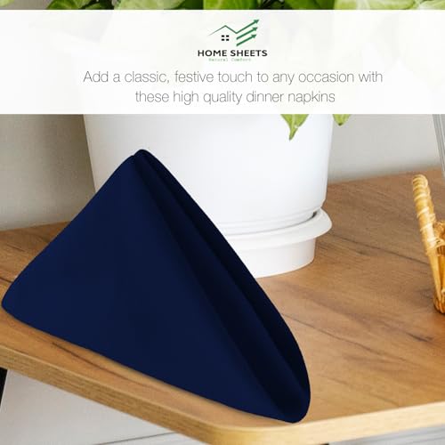 Image of 100% Cotton Dinner Napkins 12x12 Inch, Soft & Durable, Reusable Cloth Napkins for Dining, Events, and Everyday Use (Navy Blue, Set of 25 (12x12))