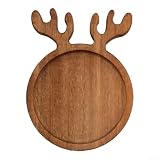 Holztablett zum Servieren von Lebensmitteln – Kreatives Rentier-Tablett aus Holz zum Servieren von Obst, Snacks, Nachmittag – Teeartikel, Kaffee, Kuchen