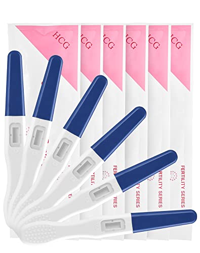 LAOYE Tiras Test de Embarazo 10mlu/ml 6PCS Alta Sensibilidad, Prueba Ultratemprana, Detección Rápida, Predictor, Precisión superior al 99%