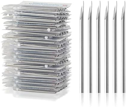 Body Piercing Needles, ATOMUS 14G 16G Stainless Steel Sterile Disposable Ear Nose Navel Nipple Lip Piercing Needles (10pcs 16G)