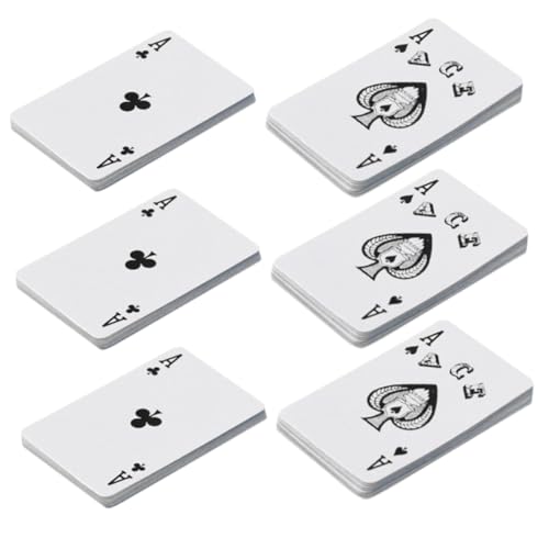Beaupretty 6 Sätze Mini Pokerkarten Spielkarten Party Mitgebsel Reise Kartenspiel Puppenhaus Zubehör Kompakte Kartenspiele für Mädchen Jungen Edukatives Familienspiel