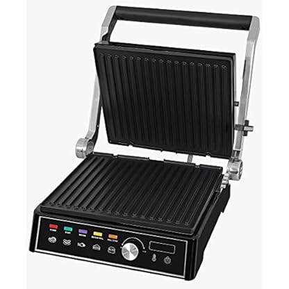 GUTFELS Kontaktgrill KG 8101 swi | Antihaftbeschichtete Grillplatten | 5 Autogrillprogramme | 2000 Watt | Schwarz… – Bild 3