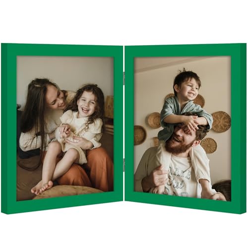 decorUhome Double 8x10 Picture Frame Vertical, Green