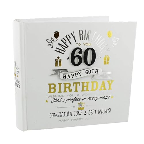 Widdop Bingham Signography 60th Birthday Photo Album 4"x6" Black and Gold Design FL29960