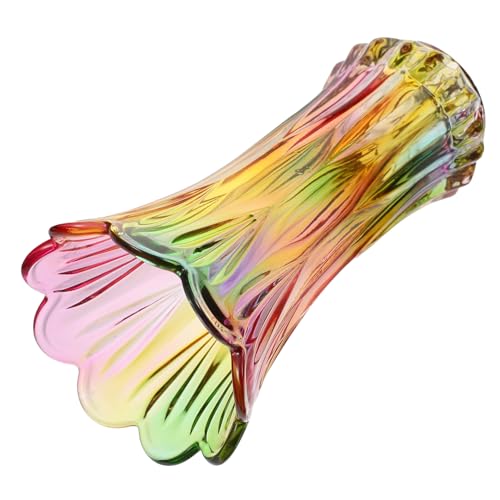 iplusmile Jarrón de Cristal Grande Decorativo con Diseño Creativo para Flores Centro de Mesa Versátil para Salón Jardín Balcón y Ocasiones Especiales