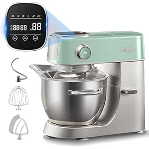 Hauswirt Stand Mixer, Led Household Food Mixers For Baking With Bowl, 5.3qt Kitchen Mixers, 11speeds 3-In-1 Bread Dough Cake Mixer With Dough Hook, Stainless Steel Egg, Whisk Flat Beater, Green