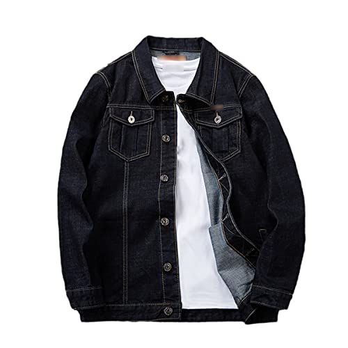 Veste en jean surdimensionnée homme noire XXXXXL en coton style bomber