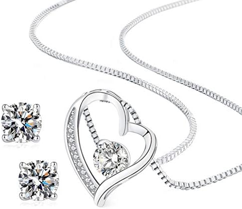 （04:30時点） [Jeconpal] ネックレス レディース スワロフスキージルコニア採用 純銀925 オープンハート アクセサリー 金属アレルギー対応 ホワイトデー バレンタイン クリスマス 誕生日 プレゼント 女性 ギフト (シルバー)