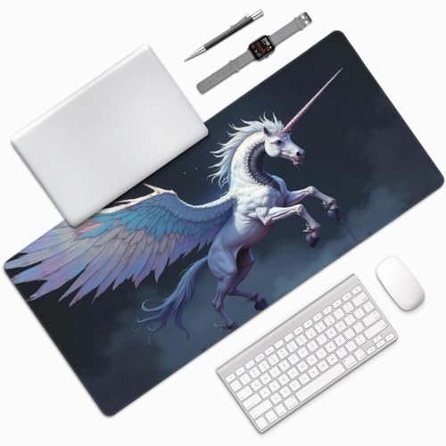 Sous-main de bureau cheval blanc magique idéal pour clavier PC et grand espace de travail - 7