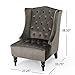 Christopher Knight Home Toddman High-Back Velvet Club Chair, Grey