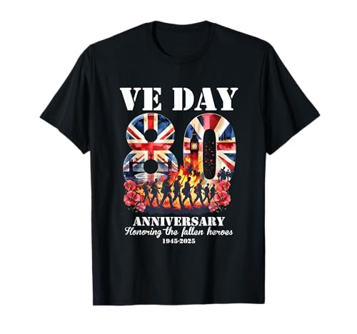 VE Day UK 80th Anniversary Flag 2025 VE Day Celebrations T-Shirt