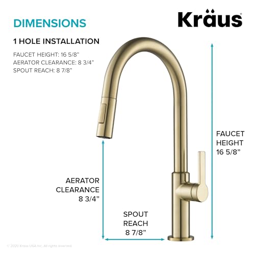 Kraus KPF-2820SFACB Oletto Single Handle Pull-Down Kitchen Faucet, 17 Inch, Antique Champagne Bronze by Kraus - Image 3