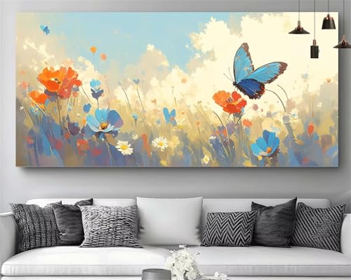 Peinture Diamant Enfant et Adulte Papillon : Créez votre Tableau Strass 50x150cm en Famille