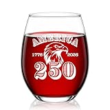 Gkodw Patriotic Stemless Wine Glass 15oz, USA Eagle 1776-2026 Design for Family, Independence Day Celebration Drinkware, Fourth of July Gifts for Friend, American Pride Cup for Men Women