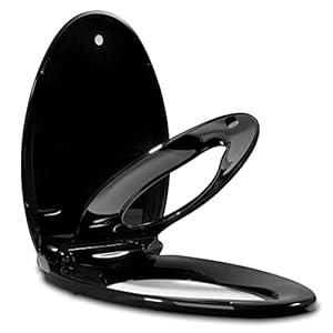 Elongated Toilet Seat Adult/Child,Built-In Potty Training Seat, Soft Quiet Close Non-Slip Seat , Easy to Install & Clean…