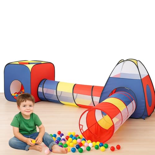 Barraca com túnel e piscina de bolinhas