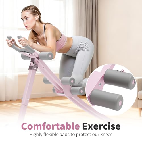 Image of Ab Machine for Home Gym, 440 LBS Ab Trainer with Digital Display, 4 Adjustable Resistance Levels, Foldable Abdominal Workout Equipment with Knee Protection for Core Strength Training