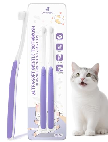 VVHOMIFE Cat Toothbrush for Kitten Teeth Cleaning – Soft