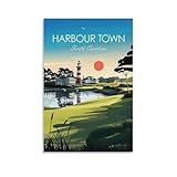 poster di harbour town south carolina golf course poster harbour town art gift for golfer hilton head island, regalo artistico da parete, poster su tela, decorazione artistica da parete, stampa