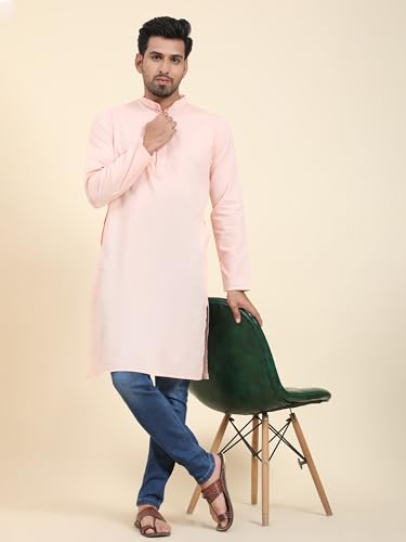 Image of SKAVIJ Mens Cotton Casual Wear Everyday Use Modern Kurta