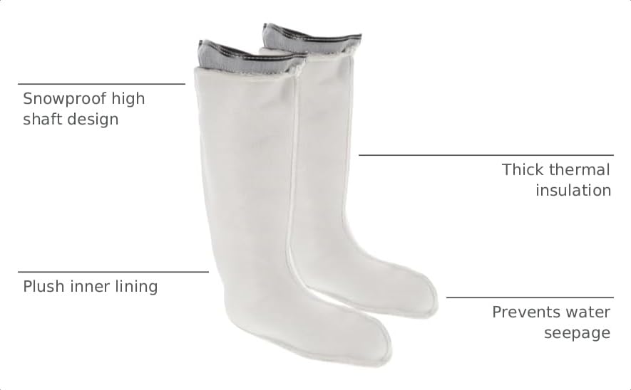 Image of Gadpiparty Warm Rain Boots for Women with Thick Fleece Lining Thermal Boot Liners Waterproof Winter Outdoor Hiking Snow Shoe Covers