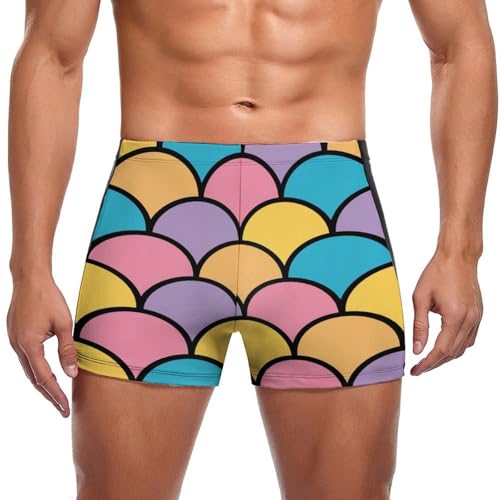 Maillot de bain homme avec queue de sirène colorée, slip short de bain et boxer