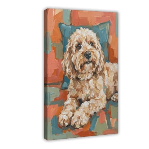 Impression artistique cockapoo sur toile haut de gamme 20x30 cm