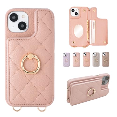 NOHOO iPhone17e/16e�p �X�}�z�P�[�X �X�}�z�V�����_�[ �w�ʎ蒠�^ �J�[�h�|�[�` �X�g���b�v�t ���|�� B�^�C�v-�O���C�b�V���s���N | �P�[�X ���������\ �΂߂��� �J�[�h���[ �~���[�t�� �X�^���h�@�\ PU���U�[ �g�уP�[�X �����O