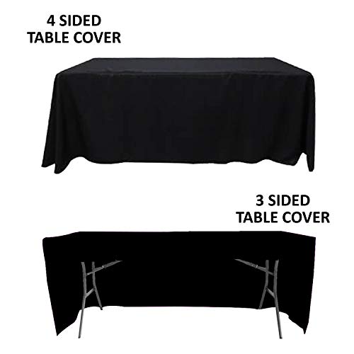 Banner Buzz Make It Visible Blank Full Color Table Covers & Throws 3-Sided, 100% Polyester Table Cover Cloth For Tradeshow, Exhibition (Black, 6' X 2.5') #TOP2