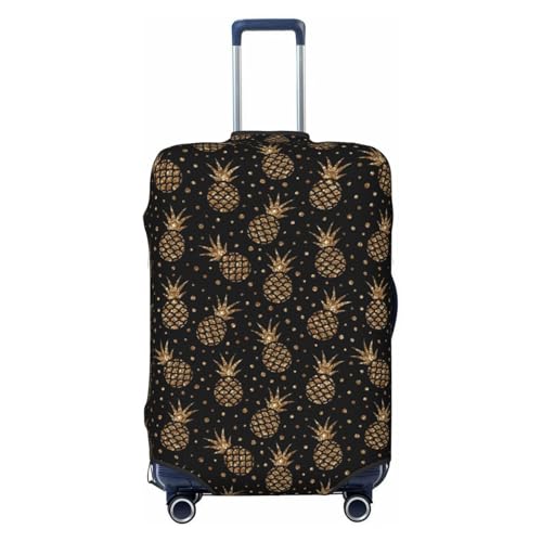 Gold Glitter Pineapples Print Luggage Covers For Suitcase,Elastic Washable & Stretchable Suitcase Covers For Luggage, Anti-Scratch - Fits 18-32 Inch Luggage-No Luggage Included