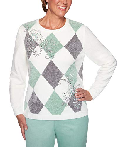 Alfred Dunner Women's Lake Geneva Diamond Chenille Sweater