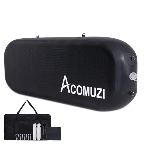 ACOMUZI Dock Bumpers, Boat Bumpers for Docking, Inflatable Dock Bumper, Drop Stitch PVC Heavy Duty Boat Fenders for Pontoon, Yacht, Fishing Sailboat, Hull Guard, 5ft 10ft (60"x23"x8") by ACOMUZI - Used condition - US$108.25