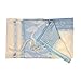 Personalized Paper Cut Blue Design Tallit Prayer Shawl for Women, Bat Mitzvah Tallis for Girl, 20 inch by 72 inch Hand Made in Israel