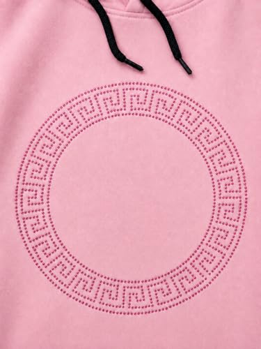 Image of Women's Luxury Rhinestone Geometric Circle Pullover Hoodies for Women