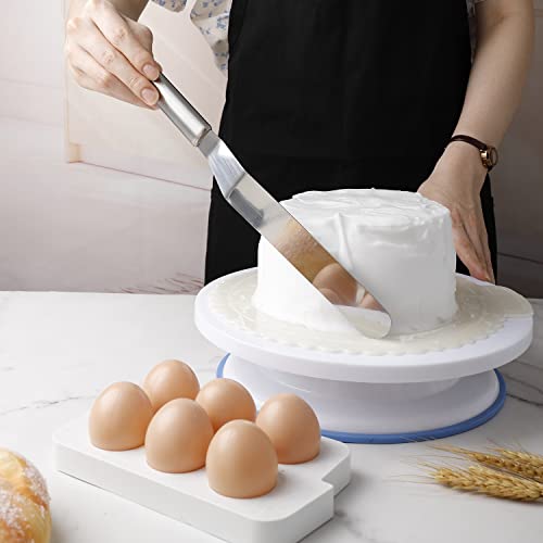 Cake Spatula, Offset Spatula Set With 6", 8", 10" Blades, Stainless Steel Icing Spatula Set #TOP4