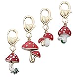 Llavero de hongo para bolso, accesorios estéticos para decoración de mochila, para amantes de las setas, regalos de cumpleaños y Navidad para mujeres, amigos, bolsos, 4 unidades