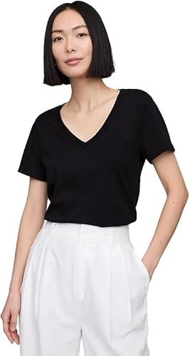 Gap Womens Favorite V-Neck Tee T-Shirt, True Black, M