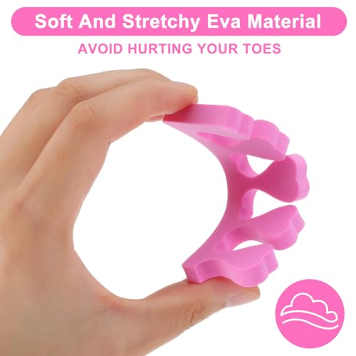 400 Pcs (200 Pairs) Pink Sponge Toe Separators Soft Finger Separators Toe Divider Spacer for Polishing Pedicure Manicure Coating Gel Painting Nail Art Beauty Accessories - Thumbnail 3