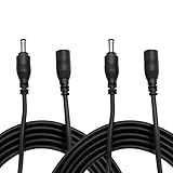DC Power Extension Cable, 5.5mm x 2.1mm, Security Camera Power Cord, Black (2, 1M/3.3ft)