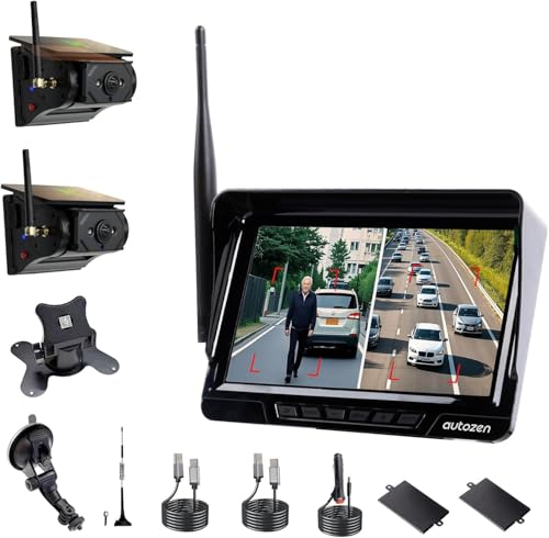 autozen Magnetic Solar Wireless Reversing Camera, 2 Cam Kit