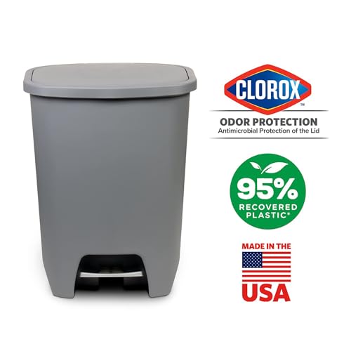 Caneca de basura rectangular gris 20 gal, pack de 2 miniatura 3