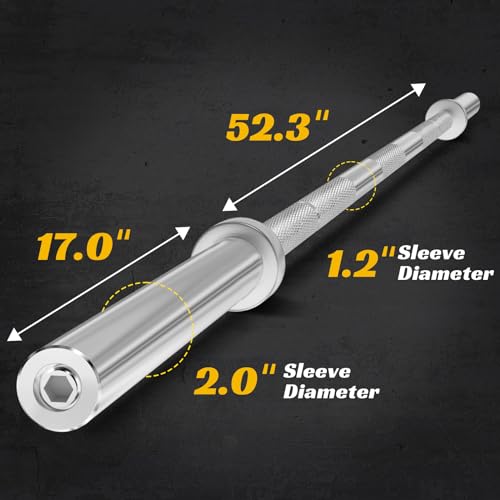 7Ft Olympic Barbell for Weights Lifting,44LB Weight Bar for Squats,2Inch Diameter Barbell Bar for Strength Training 700LBS Capacity,Chrome - Thumbnail 6