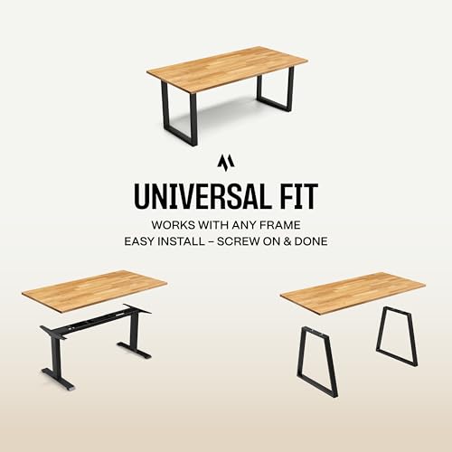 Image of COREMINDED Solid Wood Desk Table Top - Pre-Finished 1.2 inch Thick Tabletop - Universal Fit for Standing Desks, Countertops & Workstations (48 inch x 30 inch, Rubberwood)