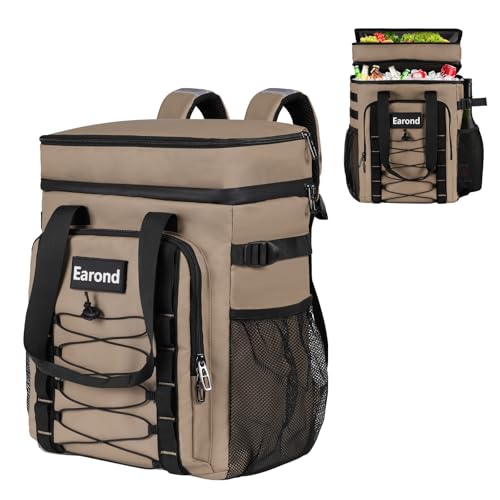 25L Insulated Cooler Backpack with Waterproof Zipper & Multi-Compartment Design Leakproof Lunch Bag for Beach