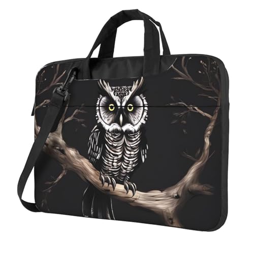 Sac ordinateur hibou avec poignée et bandoulière amovible pour PC portable