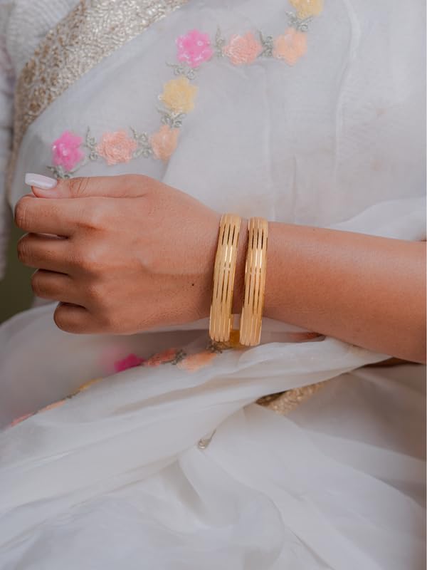Image of Zeraki Jewels Women's Traditional Gold Plated Anamika Bangle (Set of 2)